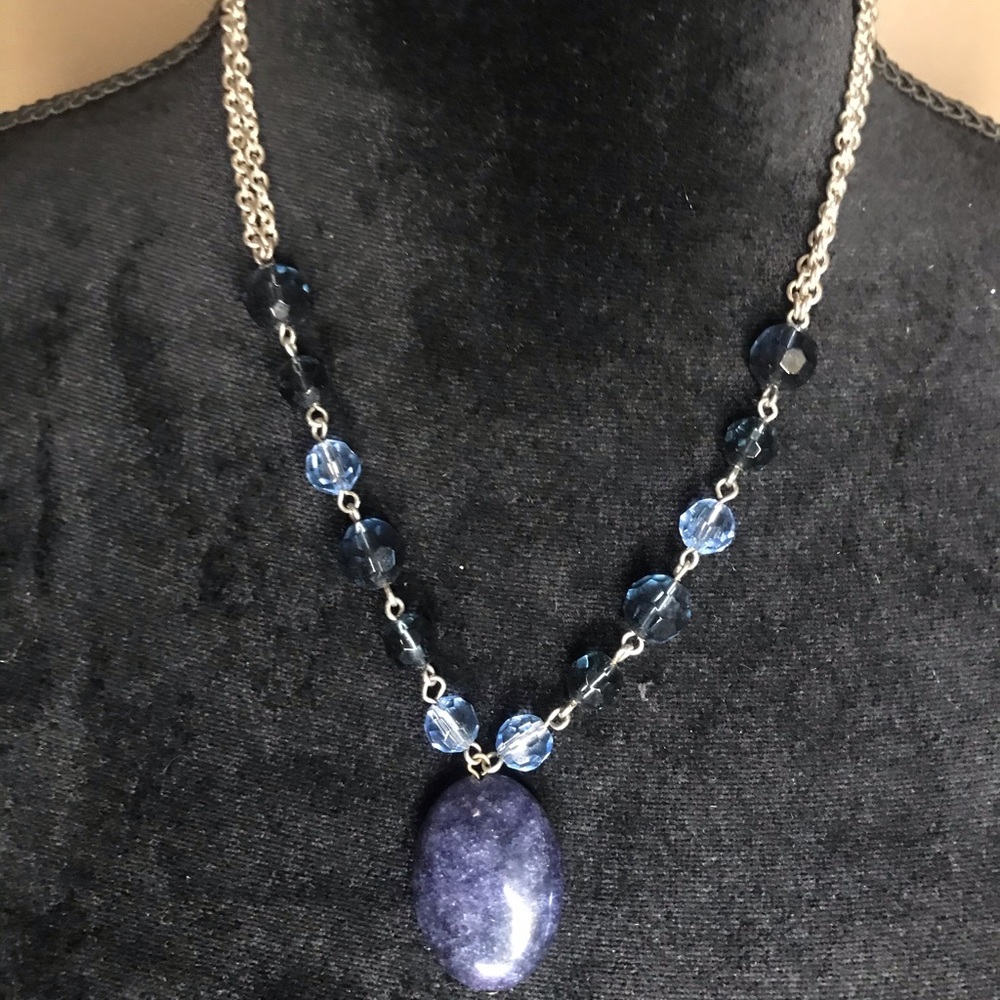 Blue bead necklace